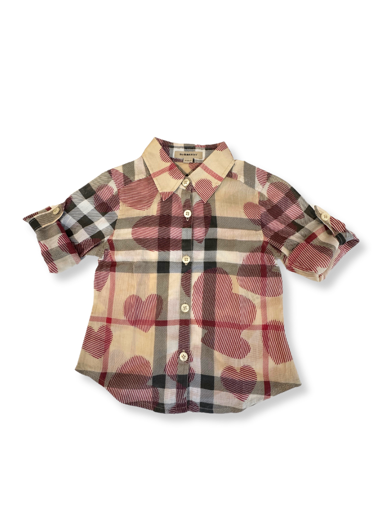 Bluse kariert mit Herzen Gr.98 | Burberry