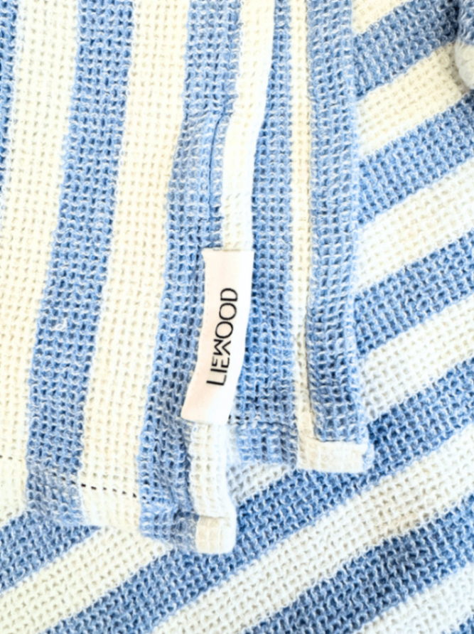 Bath poncho blue and white striped size 1167122 | Liewood