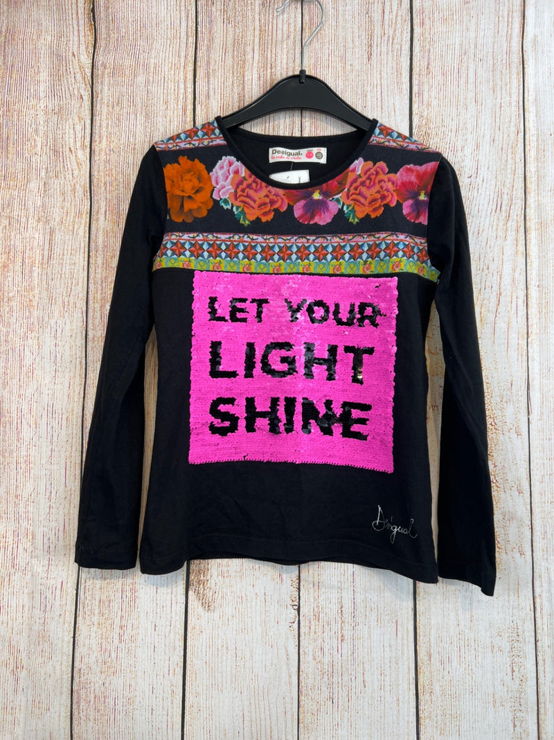 Desigual long-sleeved shirt black with sequins size 116/122