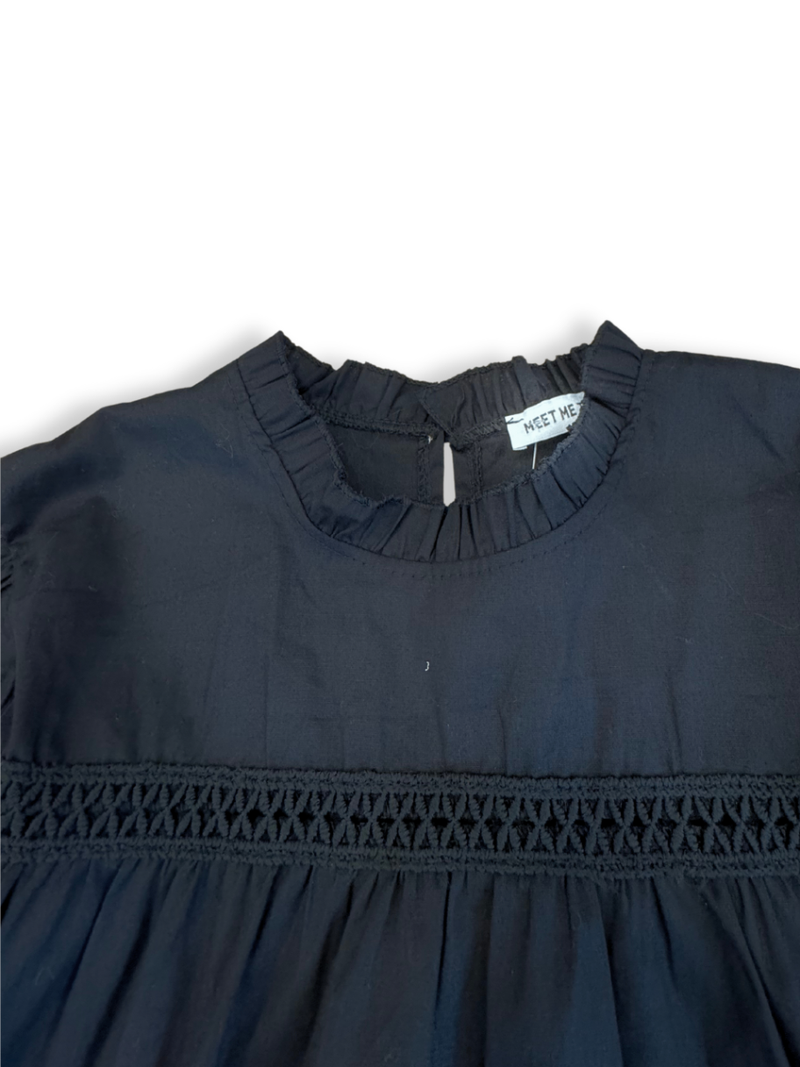 Bluse mit Volants, schwarz Gr.152 | Meet Me There