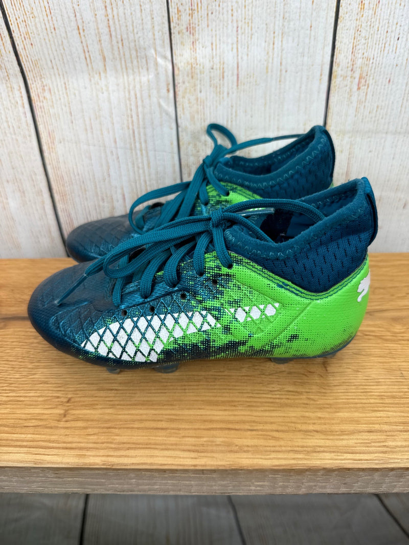 Puma football boots blue/green size 29