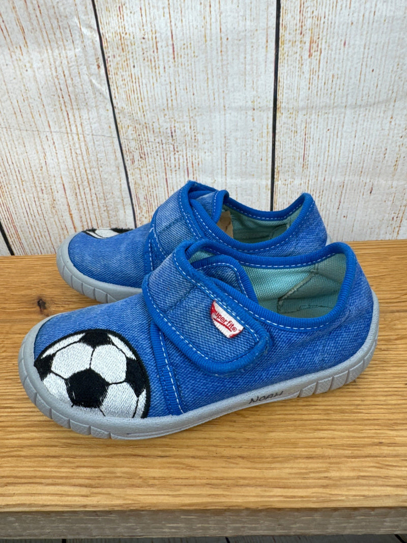 Superfit Hausschuhe Blau m. Fußball Gr. 24