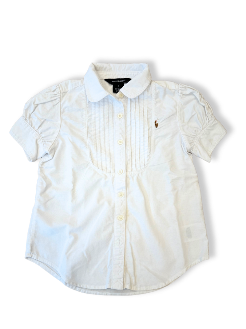 Blouse with puff sleeves white size 6 | Polo Ralph Lauren