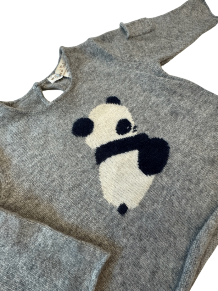 Sweater with panda motif size 6m | Oscar and Valentine