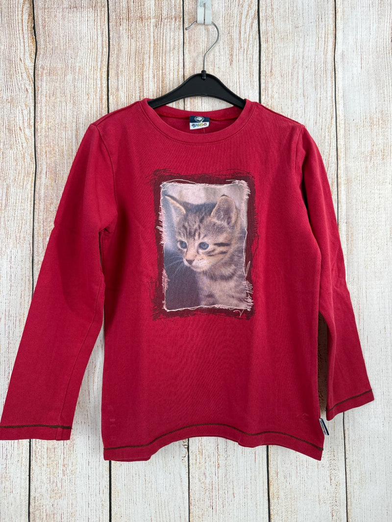 Jako-o Pullover Red with Cat Size 128/134