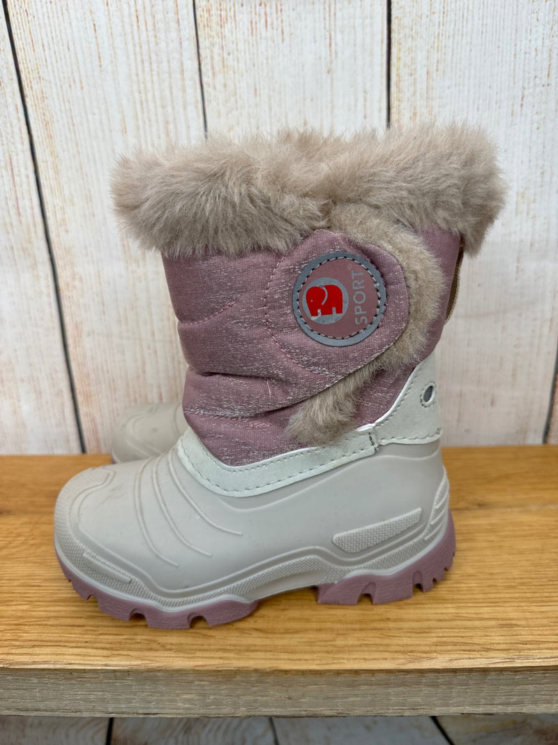 Elefanten gefütterte Stiefel beige/ rosa Gr. 27