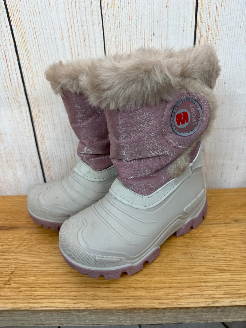 Elefanten gefütterte Stiefel beige/ rosa Gr. 27