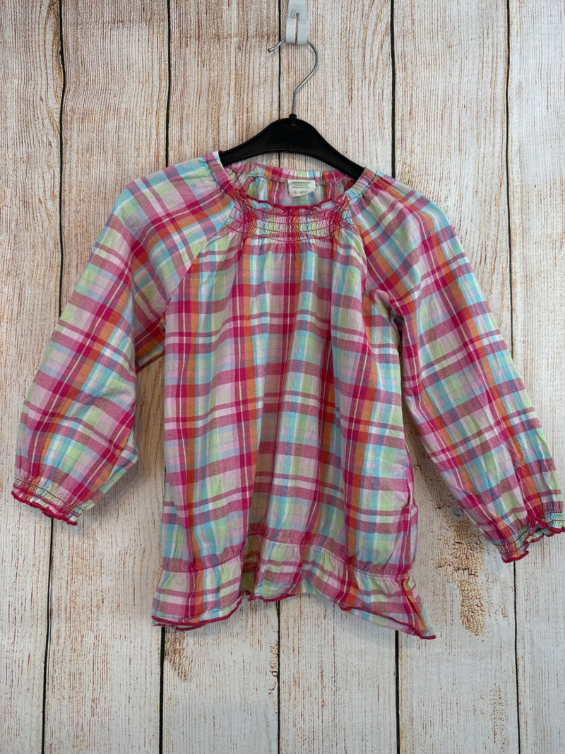 alana long-sleeved blouse colorful checked without collar size 92/98