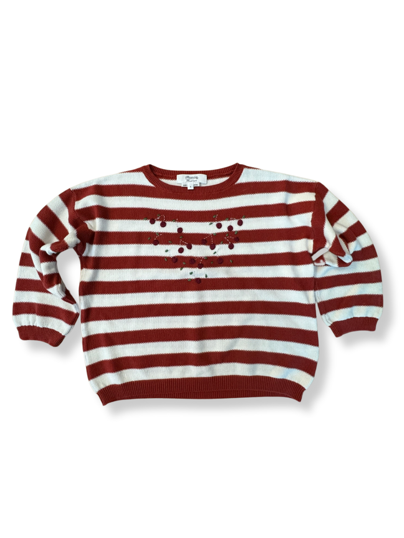 Sweater red and white striped size 6 | Bonpoint