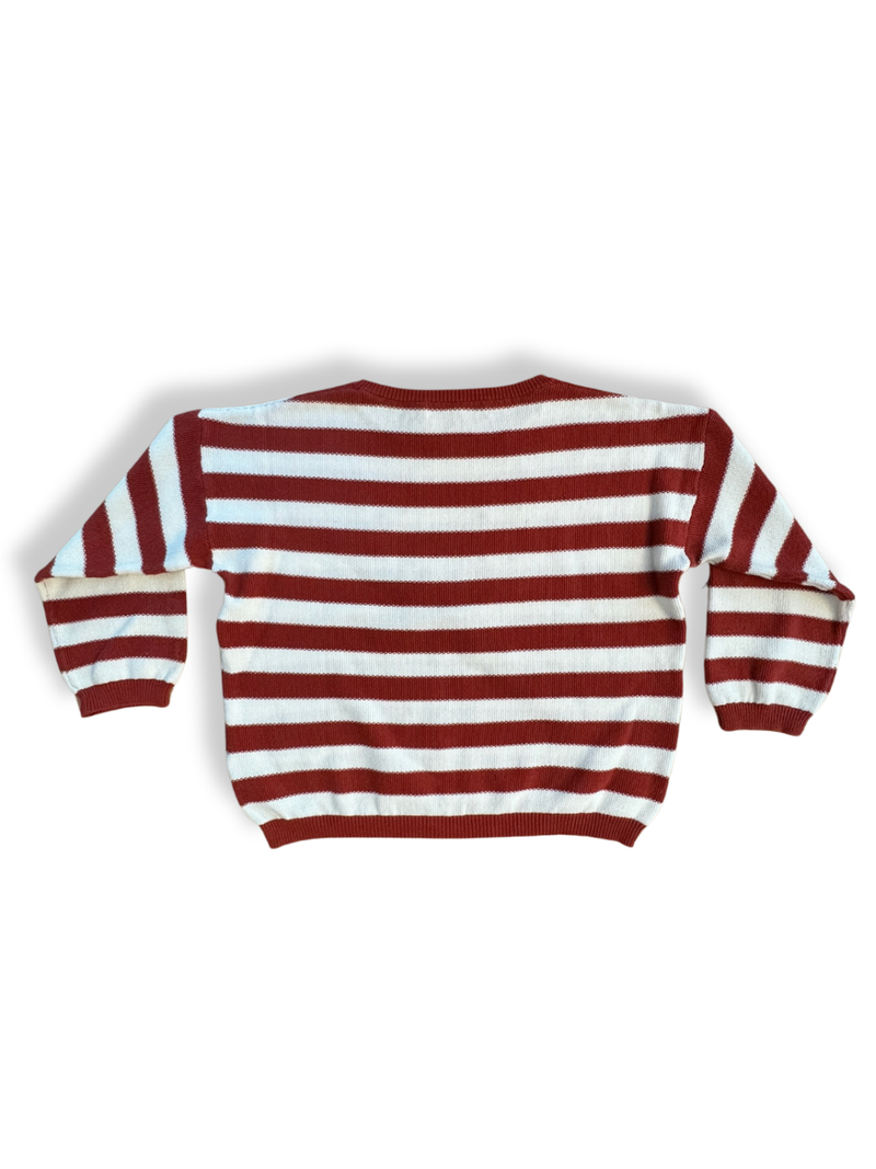 Sweater red and white striped size 6 | Bonpoint