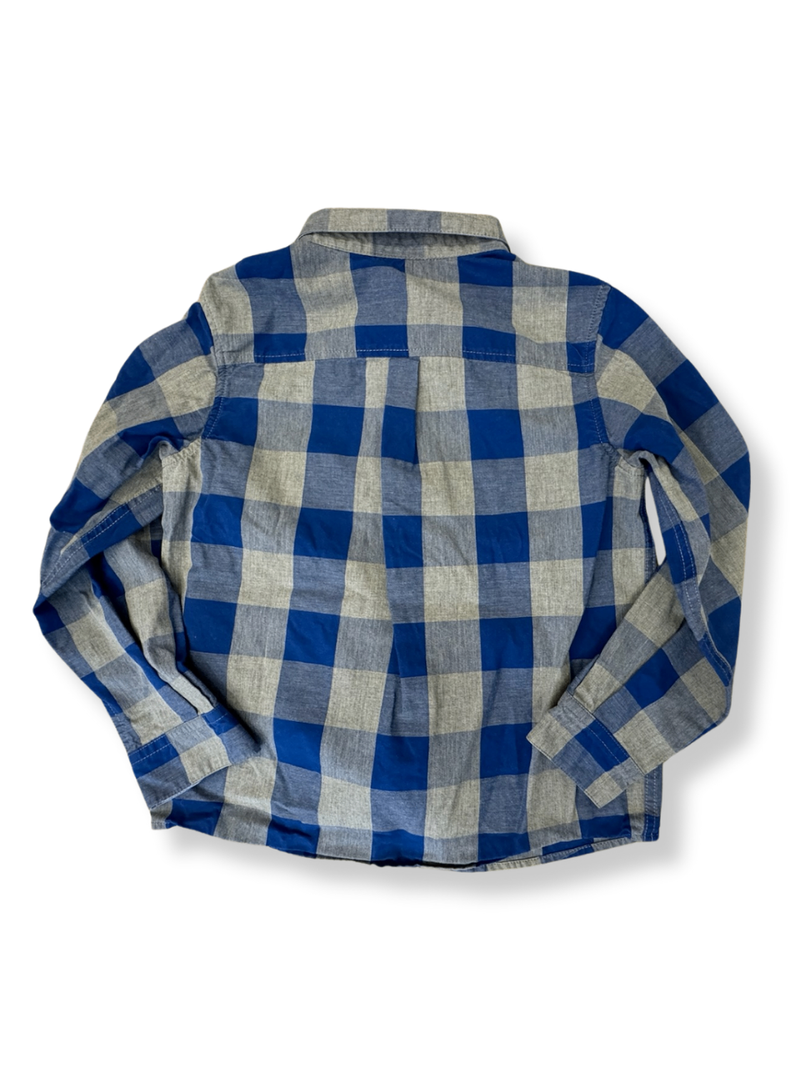 Shirt blue and gray checked size 110 | Petit Bateau