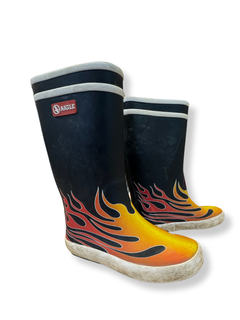 Rubber boots with flame pattern size 31 | Aigle