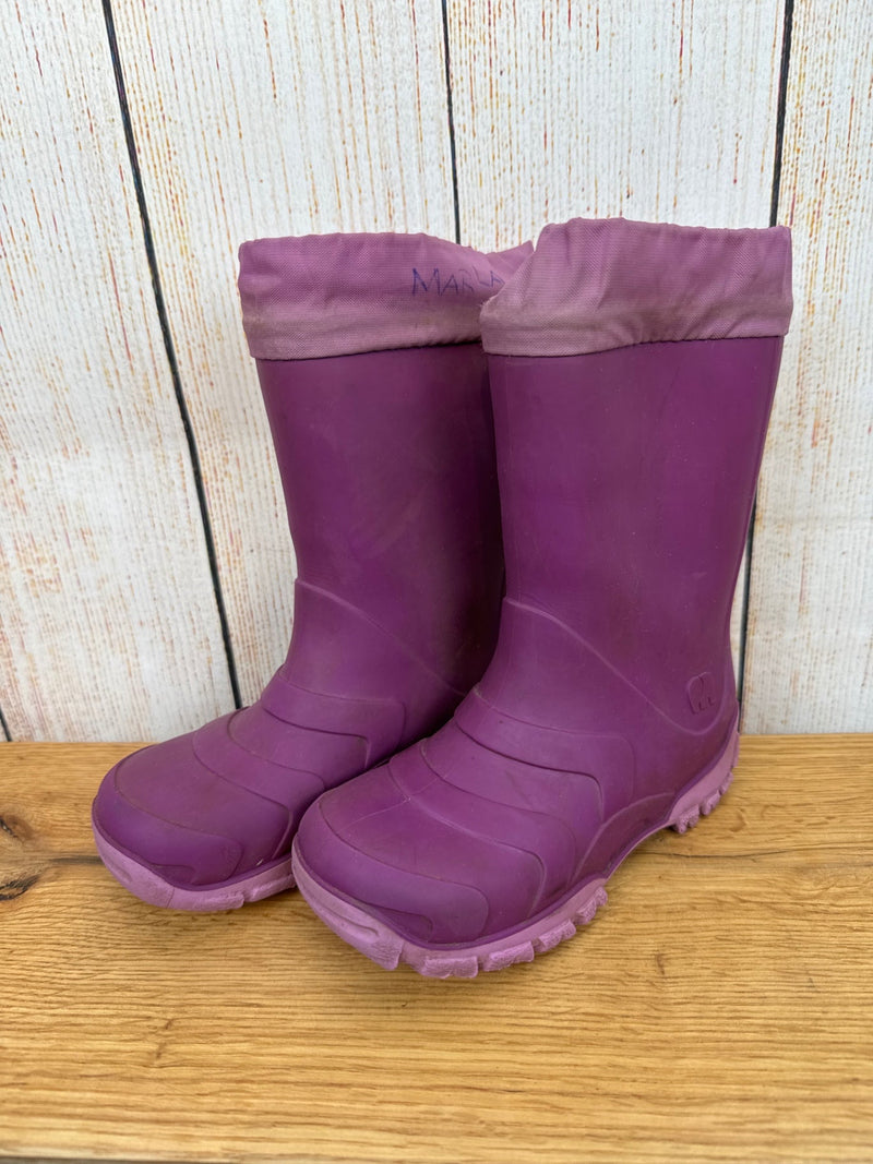 Elephant rubber boots purple size 26