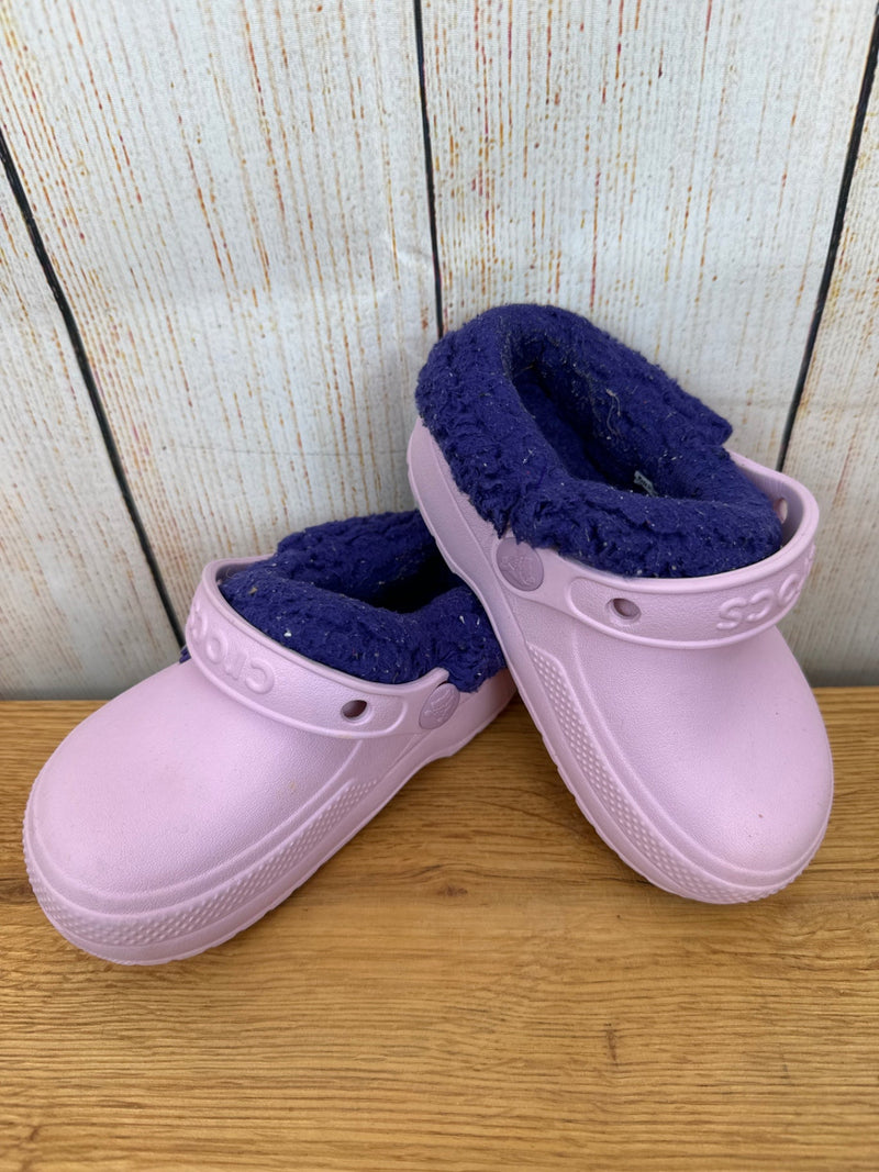 Crocs lined slippers pink size 26