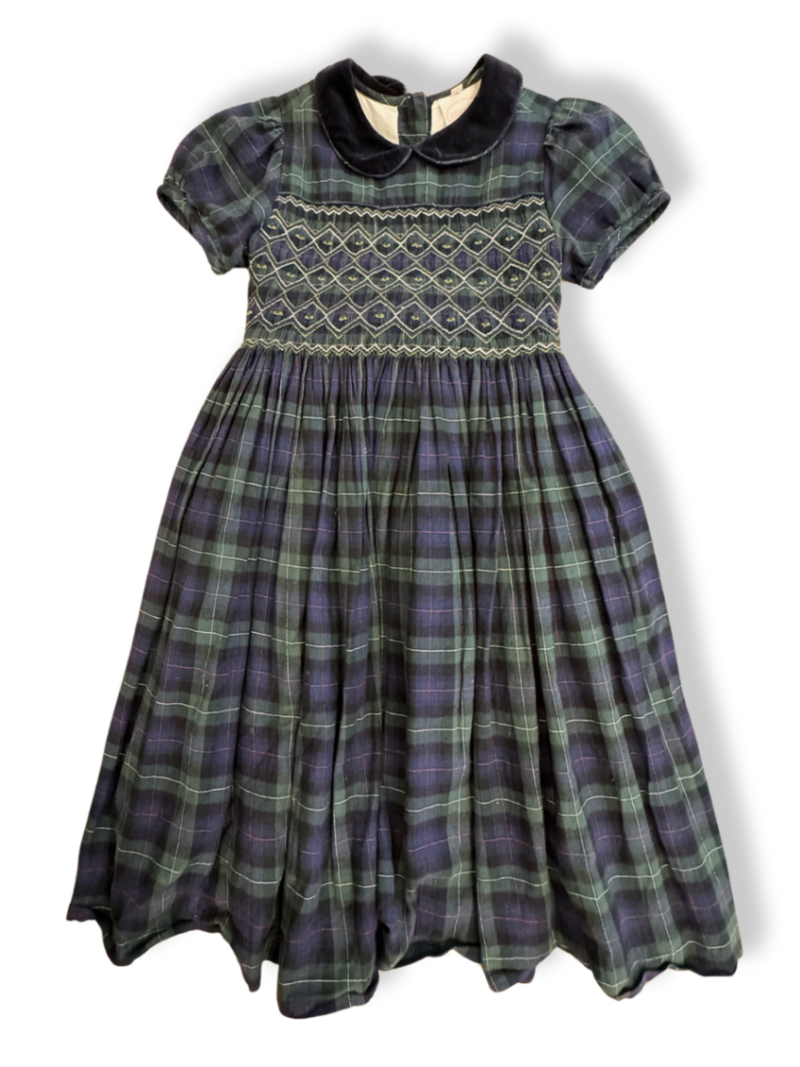 Dress green checked size 128 | Annafie