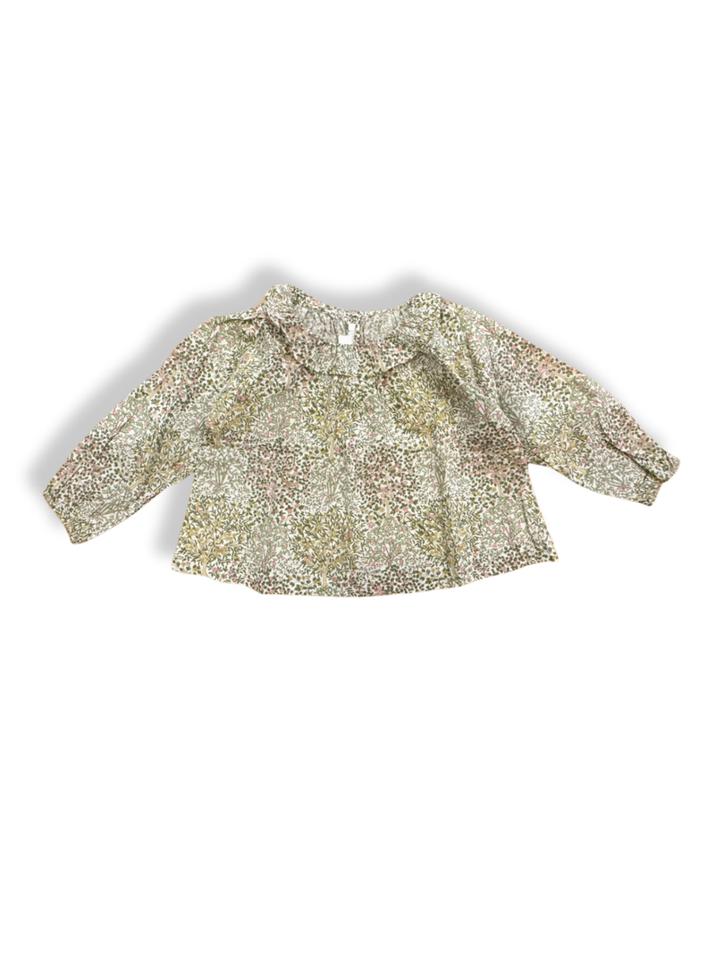 Blouse with floral print and Peter Pan collar size 86/92 | Unknown