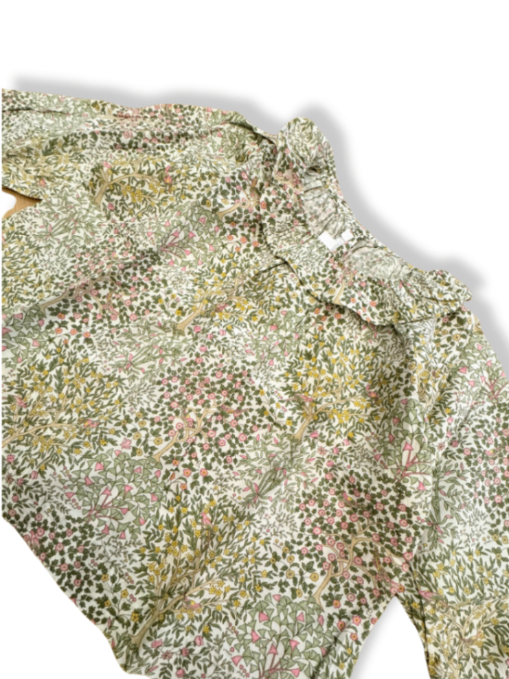 Blouse with floral print and Peter Pan collar size 86/92 | Unknown