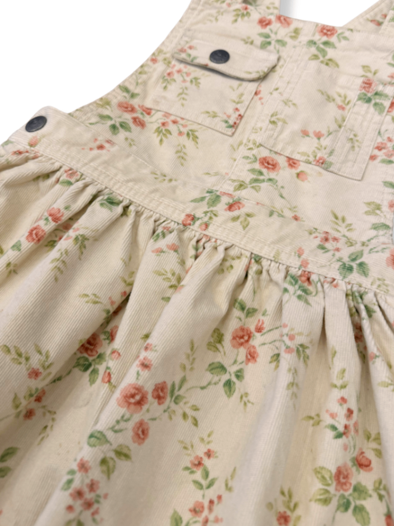 Corduroy dungaree dress with floral pattern size 110 | Polo Ralph Lauren