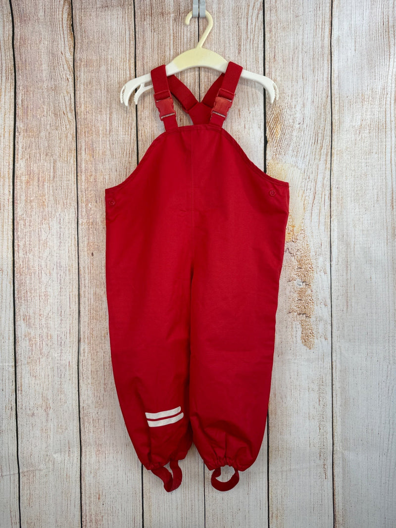 Tchibo unlined rain dungarees red size 86/92