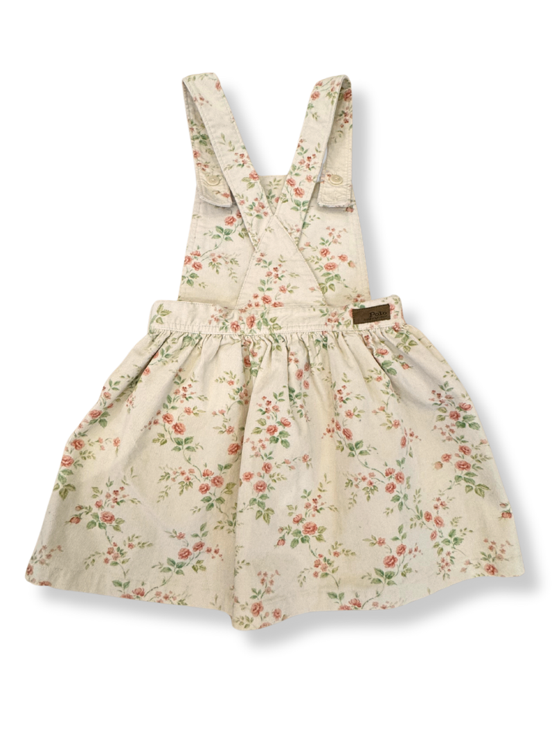 Corduroy dungaree dress with floral pattern size 110 | Polo Ralph Lauren