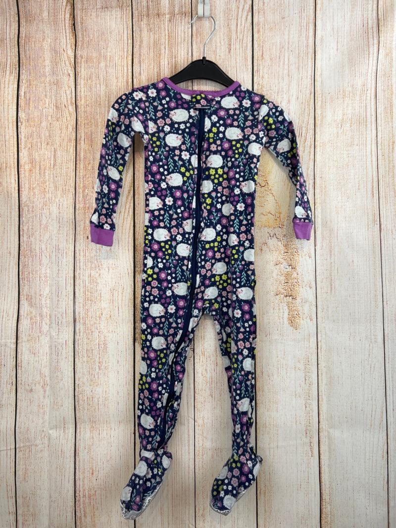 Carter's one-piece pajamas dark blue with flowers and sheep size 98/104