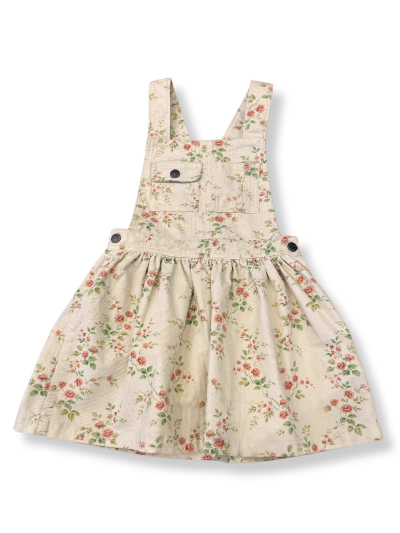 Corduroy dungaree dress with floral pattern size 110 | Polo Ralph Lauren