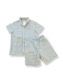 Pyjama kurz - Blau-Weiß kariert Gr.152 | Jacadi