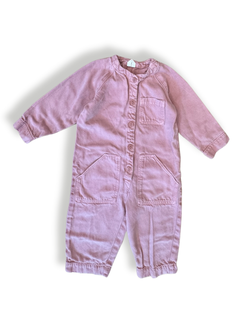 Jumpsuit with button placket pink size 86 | Arket