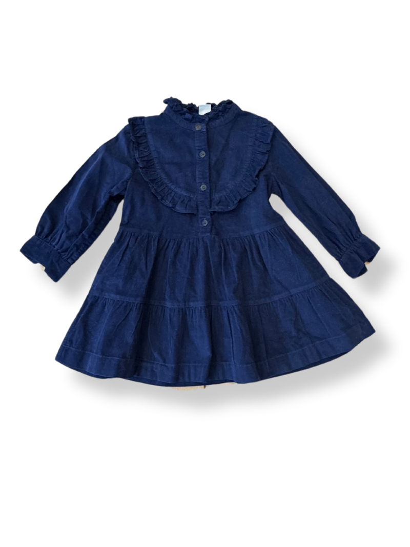 Corduroy dress dark blue size 104 | Petit Bateau