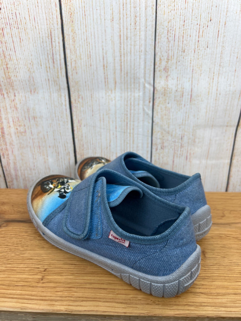 Superfit slippers light blue with motorcycle size 30