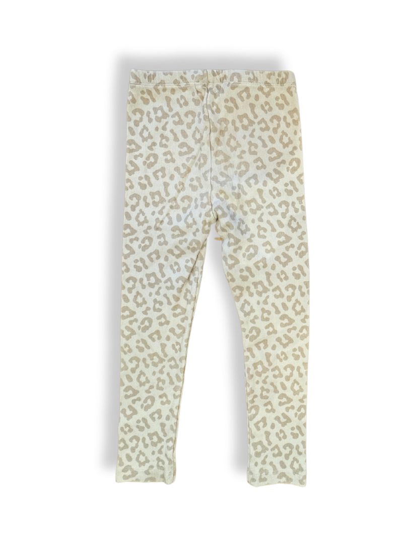 Leggings beige with leopard pattern size 98/104 | leevje