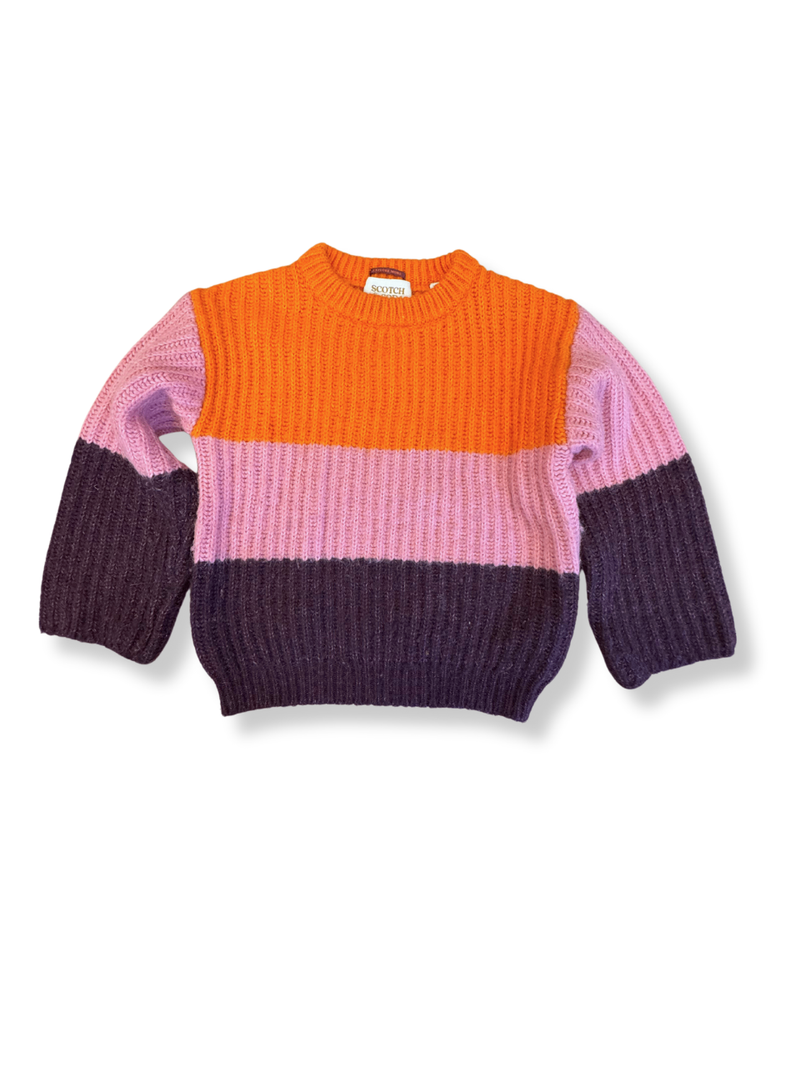 Sweater orange, pink, purple size 128 | Scotch