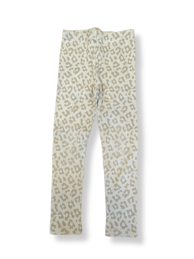 Leggings beige with leopard pattern size 98/104 | leevje