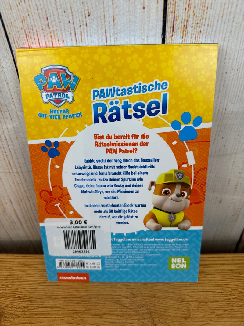 nickelodeon Rätselblock Paw Patrol