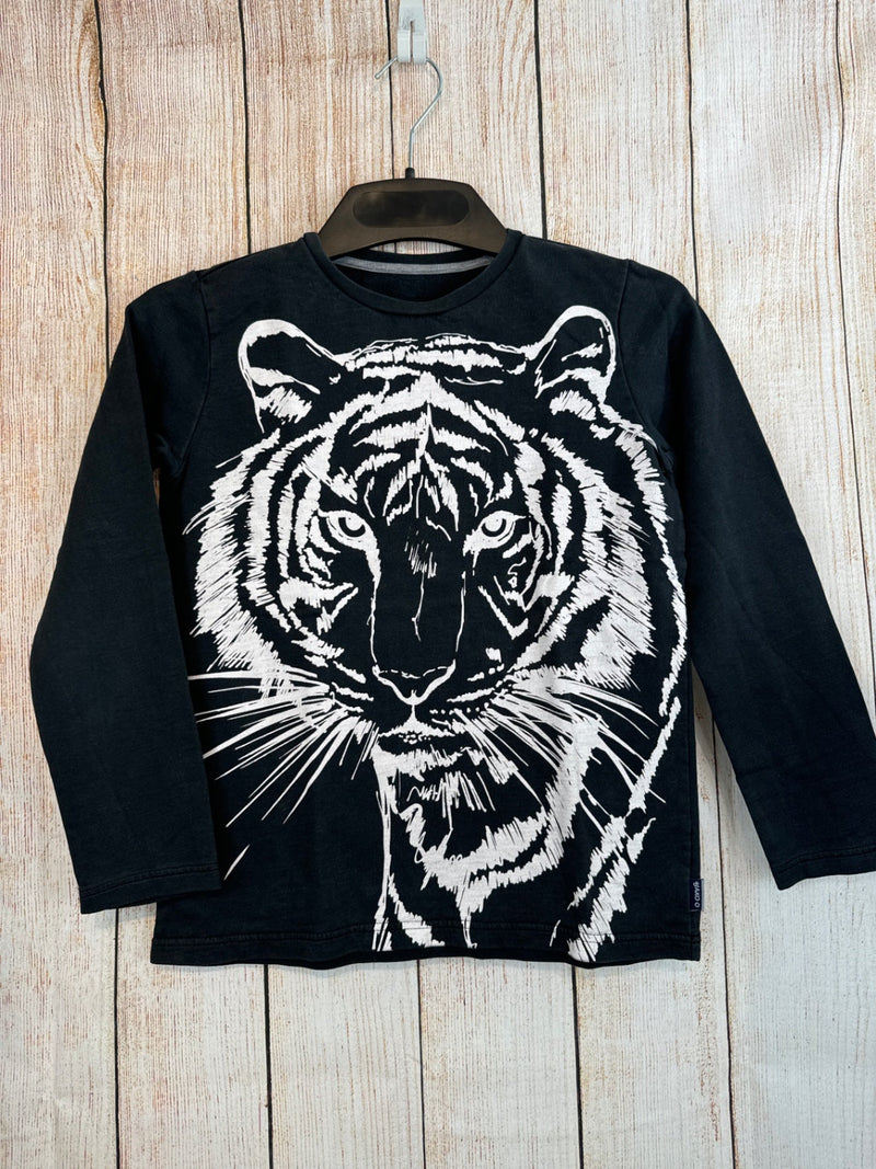 Jako-o Pullover Schwarz m. weißem Tiger Gr. 140/146