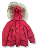Daunenjacke Rot mit abnehmbarer Kapuze Gr.8 | Moncler