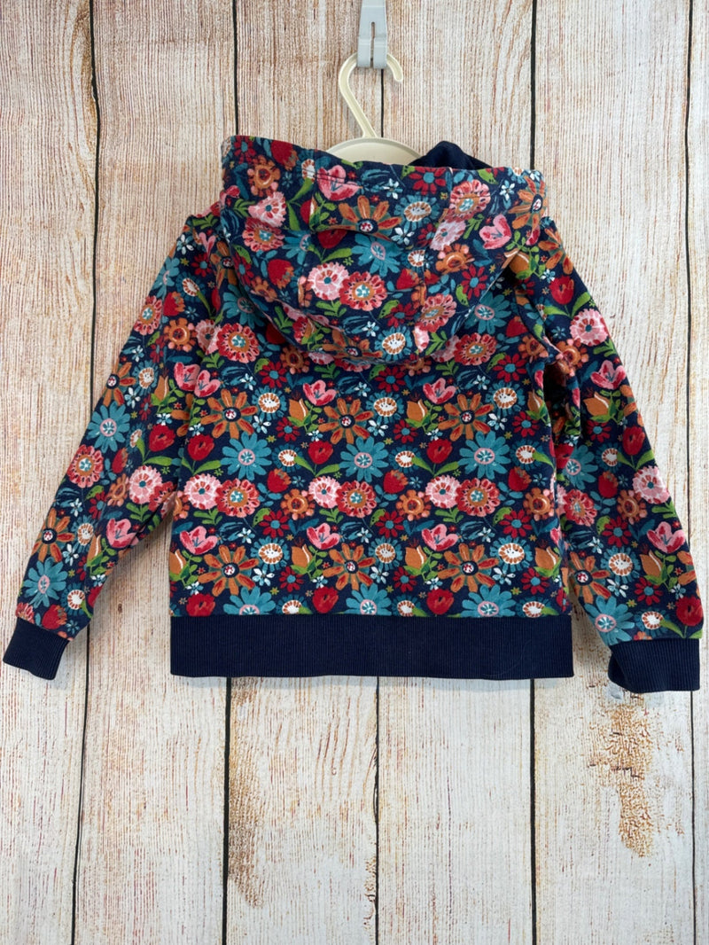 boboli Sweatjacke Dunkelblau m. bunten Blumen Gr. 104