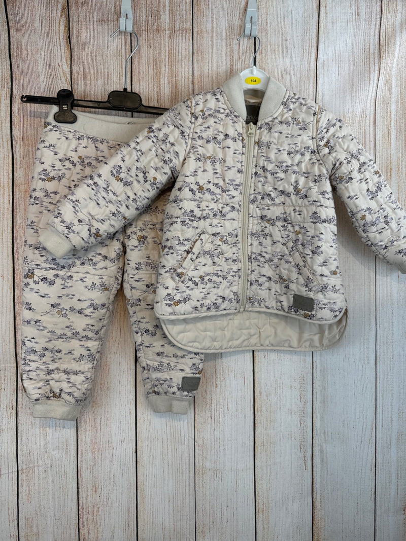 MarMar Steppjacke + Thermohose beige m. kl. Blüten Gr. 104