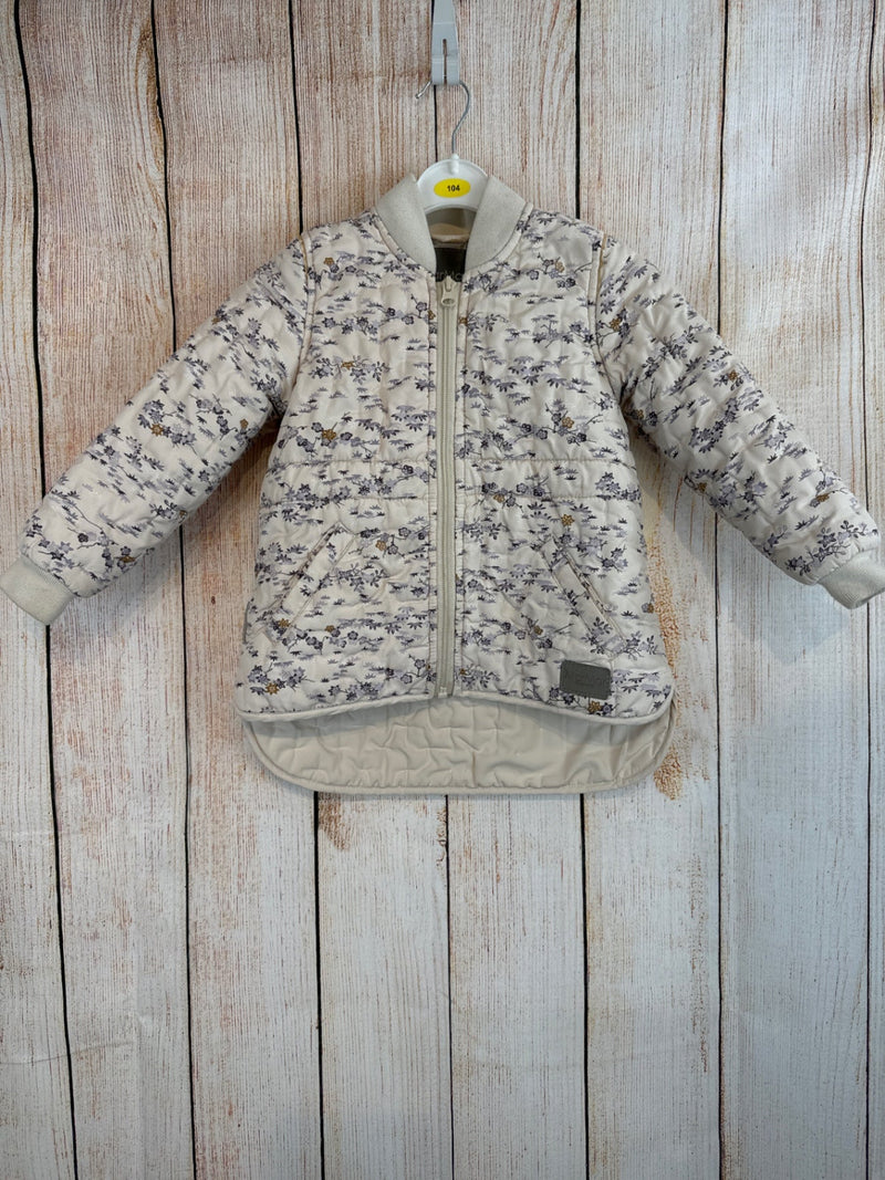 MarMar Steppjacke + Thermohose beige m. kl. Blüten Gr. 104