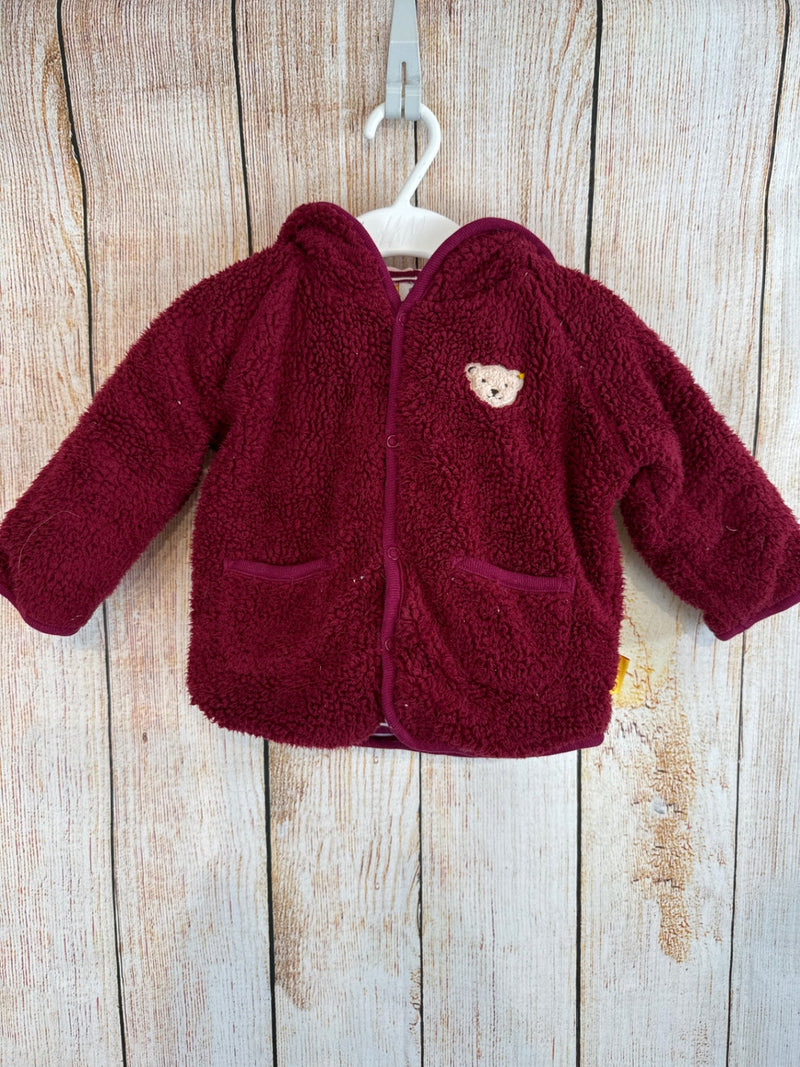 Steiff Kuscheljacke Rot m. Bär Gr. 68