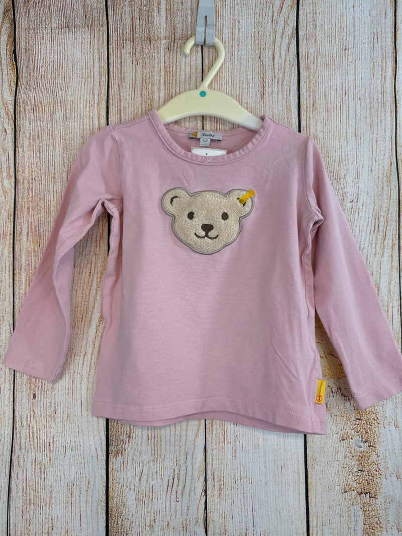 Steiff Langarmshirt Rosa m. Bär Gr. 92