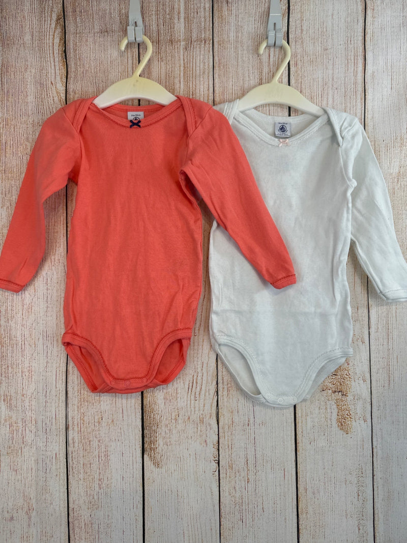 Petit bateau Doppelpack Langarmbodies weiß/ rot Gr. 86