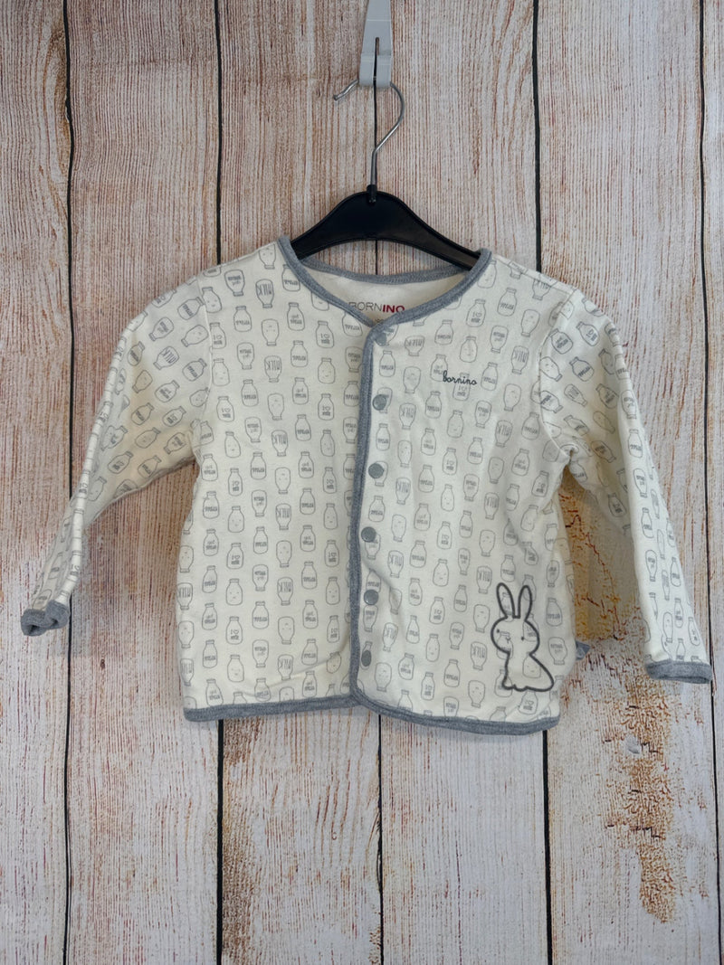 bornio Sweatjacke Beige m. Milchflaschen Gr. 74/80