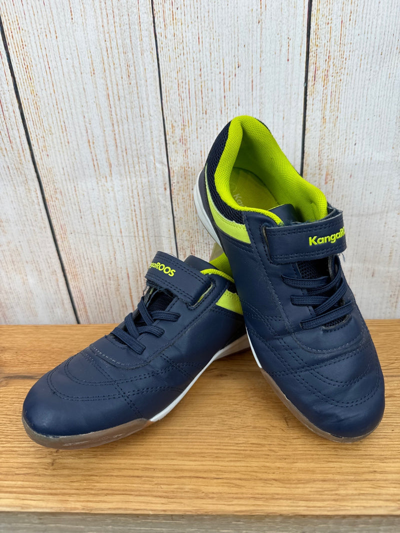 KangaRoos Hallen Fußballschuhe dunkelblau/ hellgrün Gr. 34