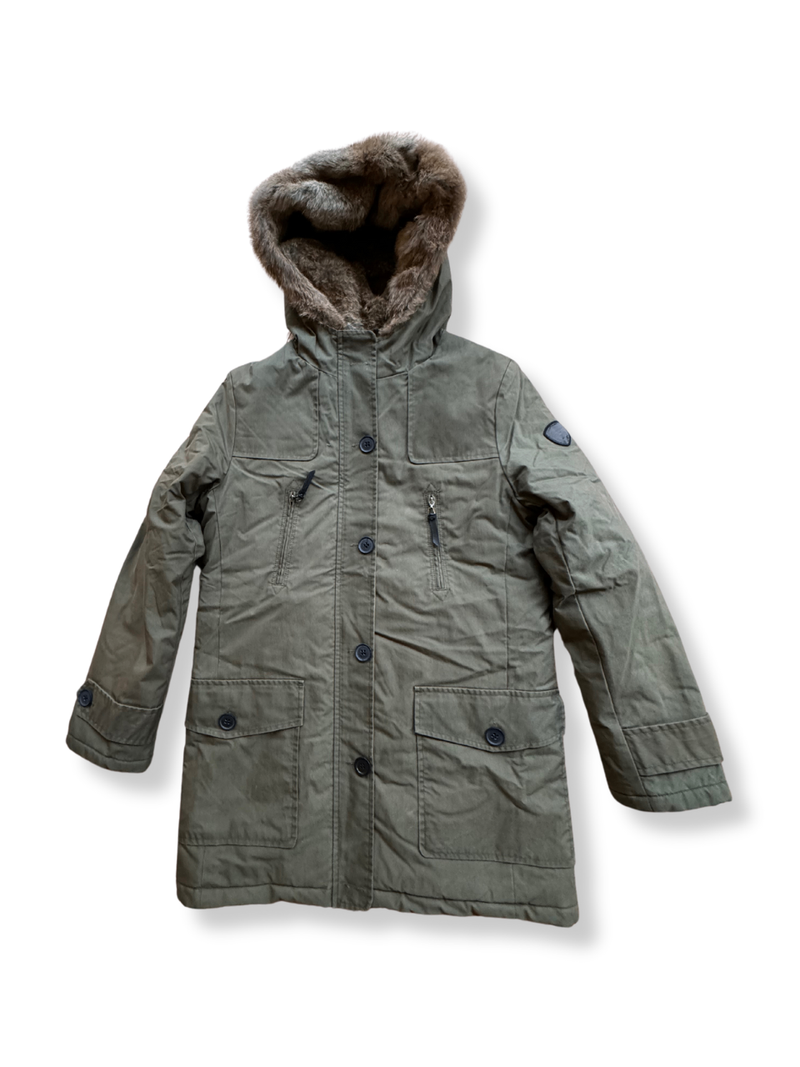 Parka Olivgrün mit Fell-Innenfutter Gr.164 / XS | Bonpoint