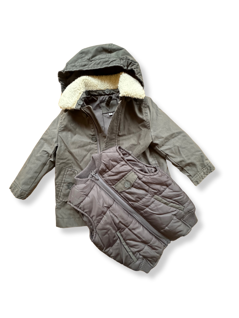 Jacke 3-in-1 Olivgrün Gr.98 | Bonpoint