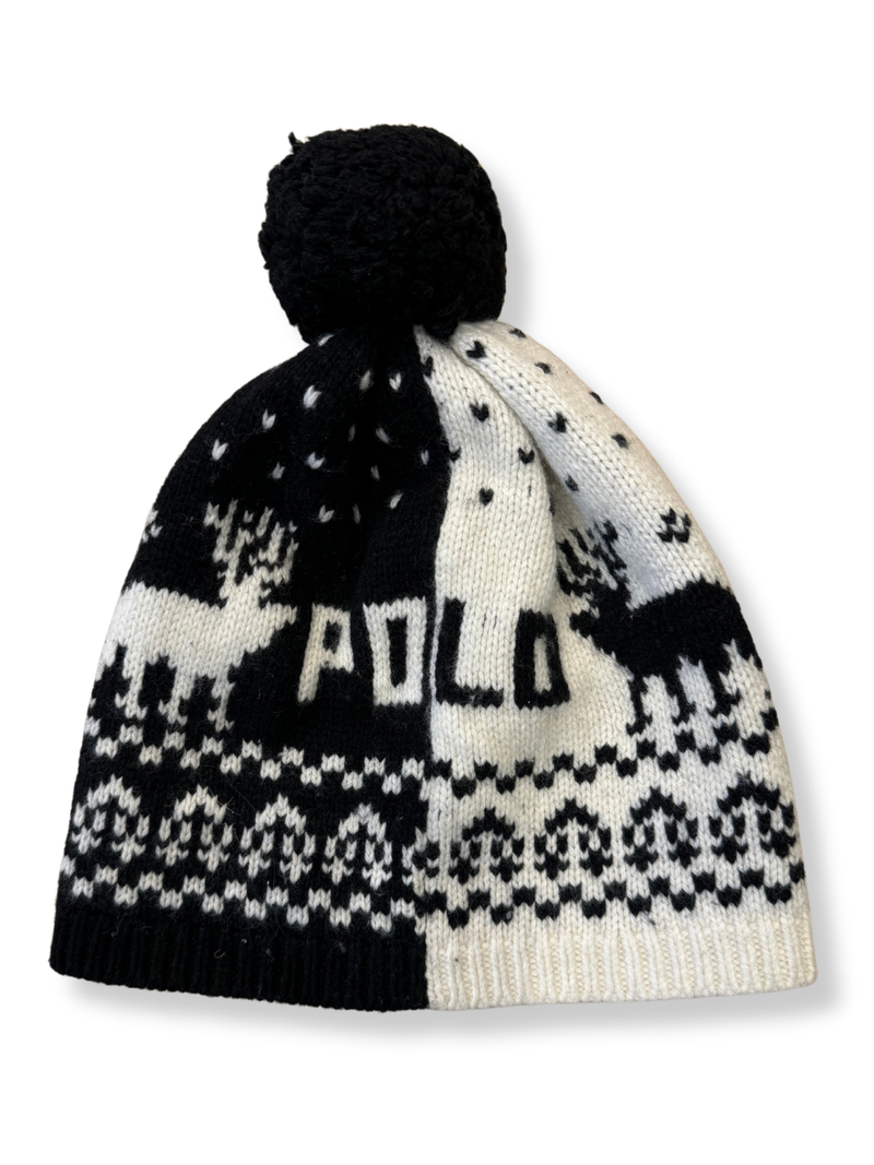 Beanie Norwegermuster Schwarz Weiß Gr.4-7 Jahre | Polo Ralph Lauren