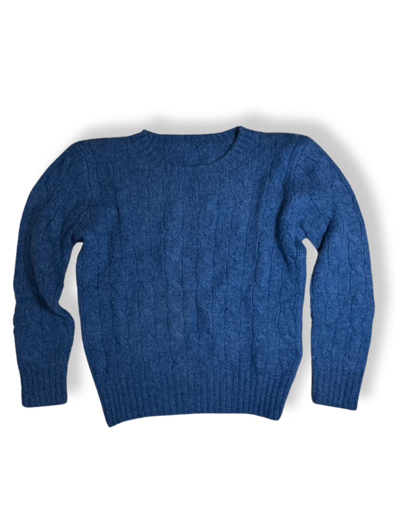 Pullover Kaschmir Zopfmuster Blau Gr.4 | Polo Ralph Lauren