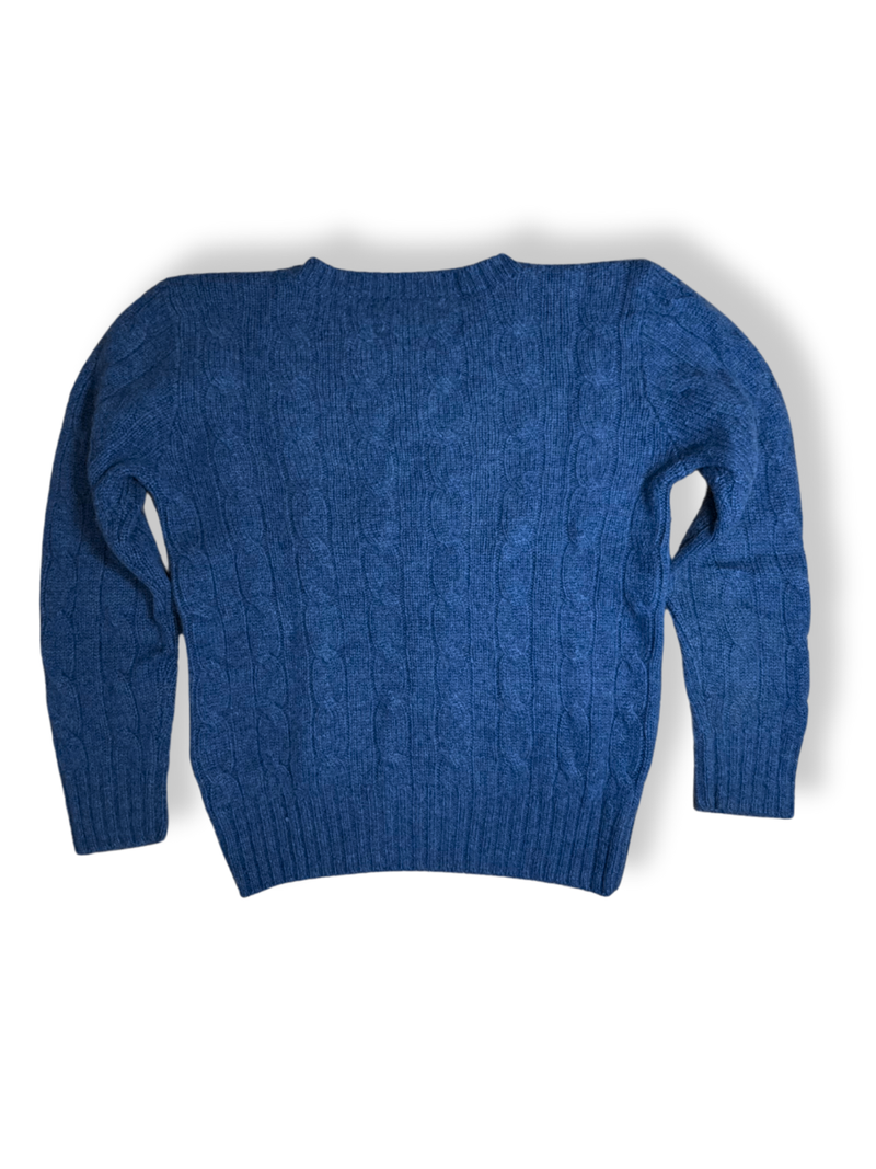 Pullover Kaschmir Zopfmuster Blau Gr.4 | Polo Ralph Lauren