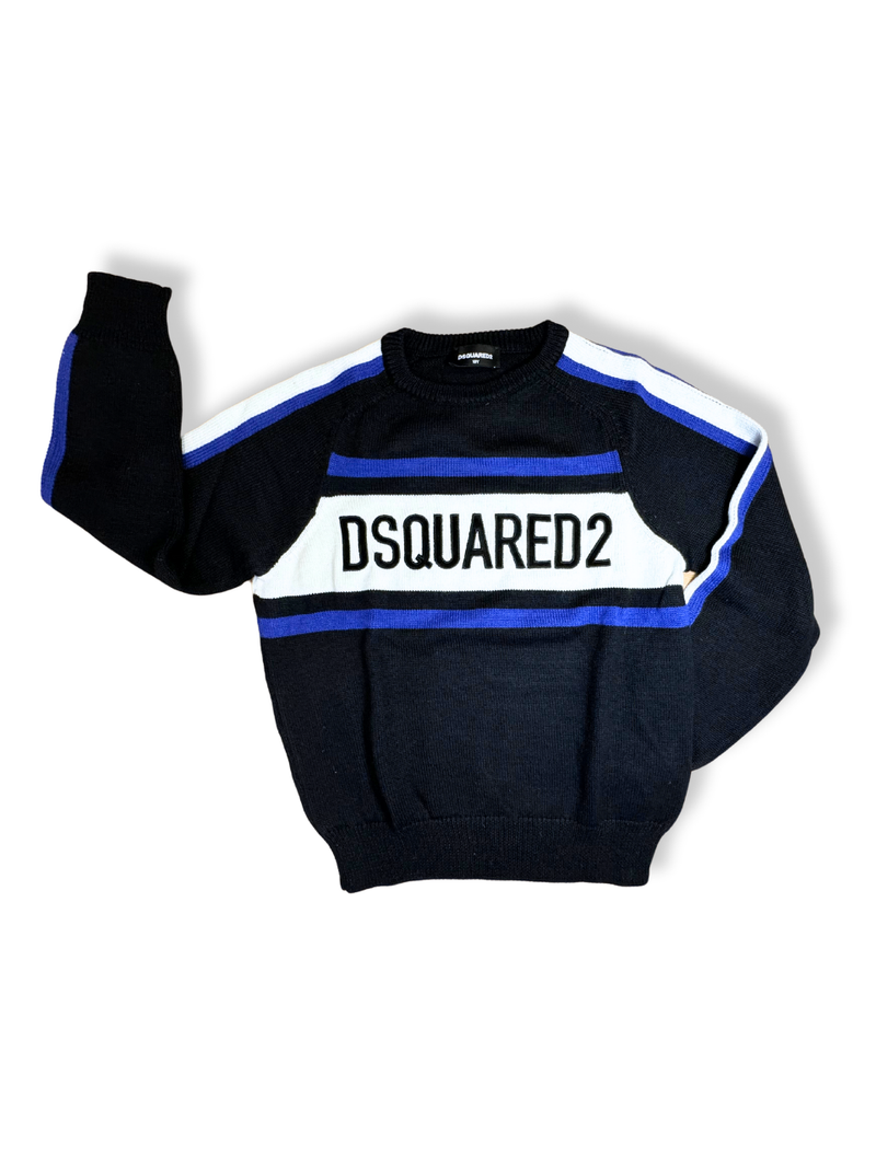 Pullover Schwarz, Blau, Weiß Gr.10 | Dsquared2